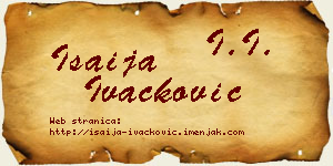 Isaija Ivačković vizit kartica